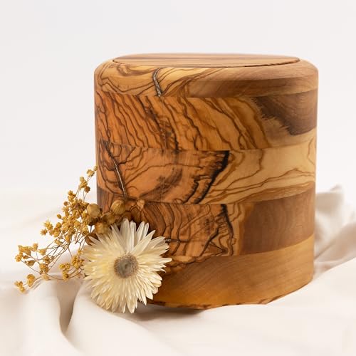 Animal Tree Holz Tierurne Olive Orbit, personalisierbare Tierurne mit Holzdeckel für Hunde und Katzen, Für Tiere mit einem Lebendgewicht von bis zu 20 kg von Animal Tree