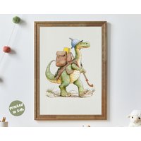 Brody Der Abenteurer Brachiosaurus | Neutrale Kinder Drucke Wald Kinderzimmer Kunst Gedruckte Kunst von Animalismus