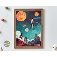 Cosmic Companions - Whimsical Space Wall Art For Kids | Siblings Poster Galaxy Adventure Print Nursery Rocket Decor Theme I Stars Cosmic Companions - Whimsical Space Wall Art For Kids | Siblings Poster Galaxy Adventure Print Nursery Rocket Decor Theme I Stars von AnimalismusCo