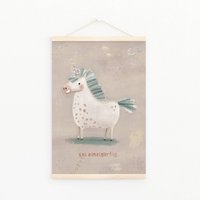Einhorn-Poster Für Kinder „Sei Einzigartig" | Stärkende Deko Fürs Kinderzimmer Im Sanften Boho Stil von AniminimundoStudio