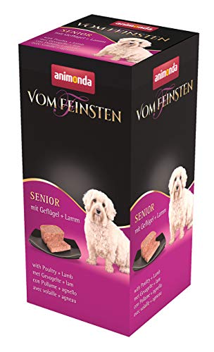 animonda Vom Feinsten Senior Hundefutter, Nassfutter für ältere Hunde ab 7 Jahren, mit Geflügel + Lamm, 6 x 150 g von animonda Vom Feinsten