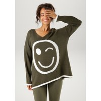 Aniston CASUAL Strickpullover, mit eingestricktem Smiley von Aniston Casual