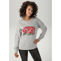 Aniston CASUAL Weihnachtssweatshirt mit "MERRY Christmas"-Schriftzug in Pailletten-Optik - NEUE KOLLEKTION von Aniston Casual