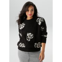 Aniston PLUS Strickpullover, mit eingestrickten Herzchen in Animalprint von Aniston Plus