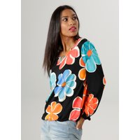 Aniston SELECTED Langarmshirt, mit Cut-out und farbenfrohem Blütendruck von Aniston Selected
