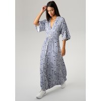 Aniston SELECTED Sommerkleid, mit grafischem Druck in Jeansfarbe von Aniston Selected