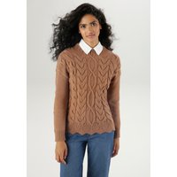 Aniston SELECTED Strickpullover, mit Lochstrickmuster am Wellensaum von Aniston Selected