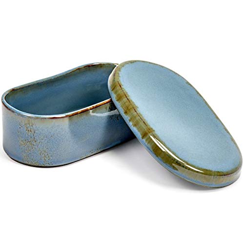 Serax Butterdose mit Deckel, Smokey Blue – 14 x 8 cm von Serax