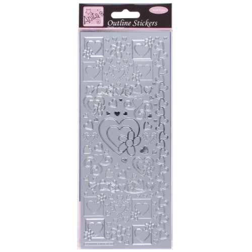 Anita's Outline Stickers - Herzen - Silber von Anita's