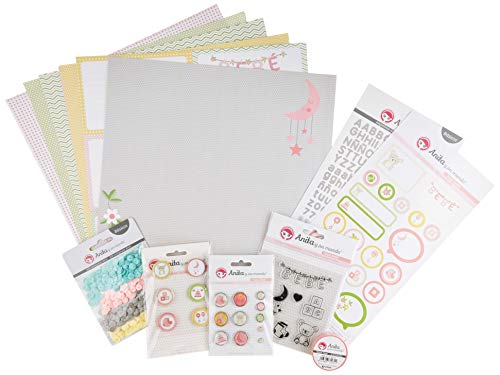 Anita y Su Mundo 37080732 Colección Rosa Bebé Set für Scrapbooking (Papier, Bleche, Brads Epoxy, Stempel, ABC-Aufkleber), 30.5 x 30.5 cm von Anita y Su Mundo