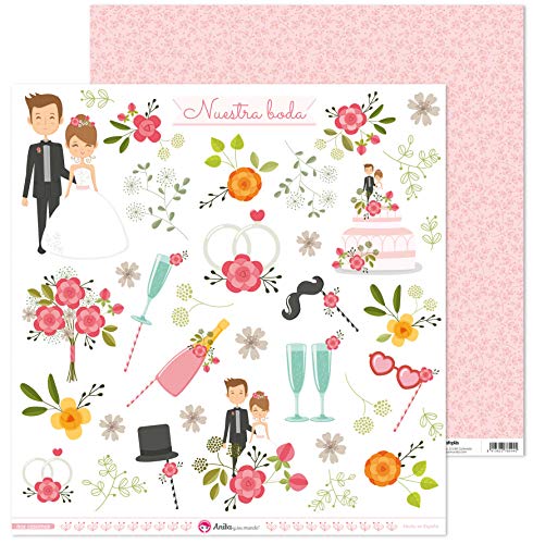 Anita und Seine Welt Kollektion Wir Casamos Scrapbooking-Papier, zuschneidbar, 30,5 x 30,5 cm von Anita y Su Mundo