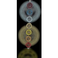 Chakra Wall Hanging - 7 Symbols, 50 cm, Kunsthandwerk, Wanddeko, Handgemalt, Spirituell, Geschenkidee Für Meditieren Chakra Wall Hanging - 7 Symbols, 50 cm, Kunsthandwerk, Wanddeko, Handgemalt, Spirituell, Geschenkidee Für Meditieren von AnitaArtAT