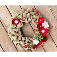 Weihnachtskranz, Filzblumenkranz, Weihnachtskranz von AnitaRexDesigns