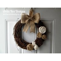 Weinrebe-Blumenkranz, Blumenkranz, Rustikaler Kranz, Shabby Chic-Kranz von AnitaRexDesigns