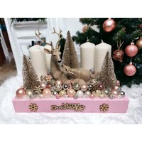 Festliche Dekoration, Weihnachtsdeko, Winterdekor, Weihnachtstisch Pisplay, Weihnachtsdekoration, Adventskranz, Festliche Weihnachtsschmuck von AnitasBlueRoseDecor