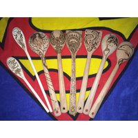 Holzlöffel Pyrografie - Holz Brennende Kunst Personalisierte Löffel Individuelles Geschenk von AnitasCraftShop
