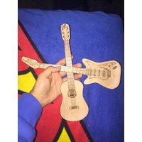 Personalisierte Holzgebrannte Gitarrenlöffel Handgemachtes Servierset Aus Buchenholz von AnitasCraftShop
