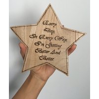 Personalisierte Zitat Stern Holz Brennen Kunst Plaque - Pyrographie 7 "x 7" Oder 4 4" von AnitasCraftShop