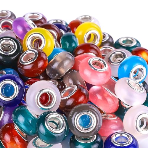 100 Stück Kunstharz Perlen 14mm mit 5mm Lochdurchmesser, Bunte Rundperlen in Katzenauge Optik, Resin Großlochperlen für Schmuckherstellung Armbänder Halsketten DIY Basteln 100 Stück Kunstharz Perlen 14mm mit 5mm Lochdurchmesser, Bunte Rundperlen in Katzenauge Optik, Resin Großlochperlen für Schmuckherstellung Armbänder Halsketten DIY Basteln von Aniyan