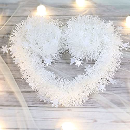 6M(3 x 2) Schneeflocken Girlande Weiß, Weihnachtsgirlande Lametta Deko für Weihnachtsbaum, Fenster, Türen, Treppen, Wand & Kamin von Aniyan