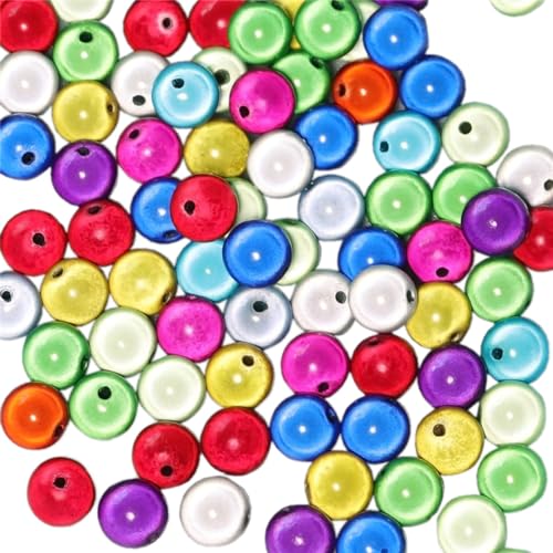 Aniyan 400 Stück Acrylperlen mit Loch Runde, 4mm, Bastelperlen Kunststoff für DIY Schmuckherstellung, Armbänder, Halsketten, Basteln(Mischfarben) von Aniyan