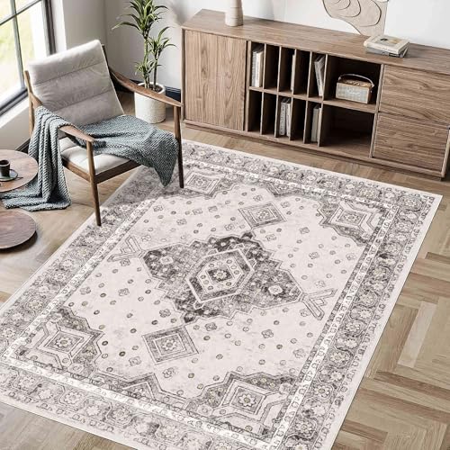 Aniyan Boho Teppich Wohnzimmer Schlafzimmer, Waschbar Faltbar, Anti-Rutsch Rückseite, Weicher Kurzflor Kaschmirimitat, Modern Stil (60x90cm, Stil E) von Aniyan