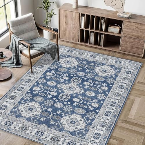 Aniyan Boho Teppich Wohnzimmer Schlafzimmer, Waschbar Faltbar, Anti-Rutsch Rückseite, Weicher Kurzflor Kaschmirimitat, Modern Stil (80x120cm, Stil I) von Aniyan