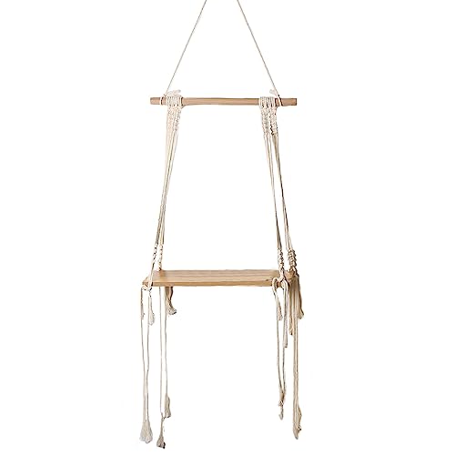 Aniyan Boho Wanddeko – Handgewebtes Hängeregal für Wohnzimmer, Schlafzimmer oder Balkon – Makramee Wanddekoration im Ethno-Stil – Schwebendes Regal für Zuhause von Aniyan