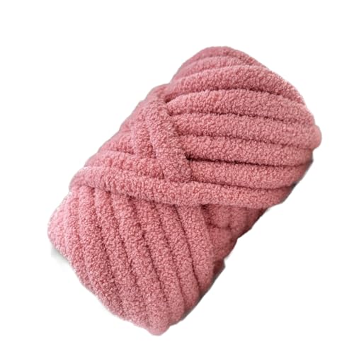 Aniyan Dicke Wolle 750g, Flauschige Chenille Garn für Armstricken & Häkeln, Weiche Polyester Strickwolle zum DIY Handarbeit, Decken, Schals, Dunkelrosa von Aniyan