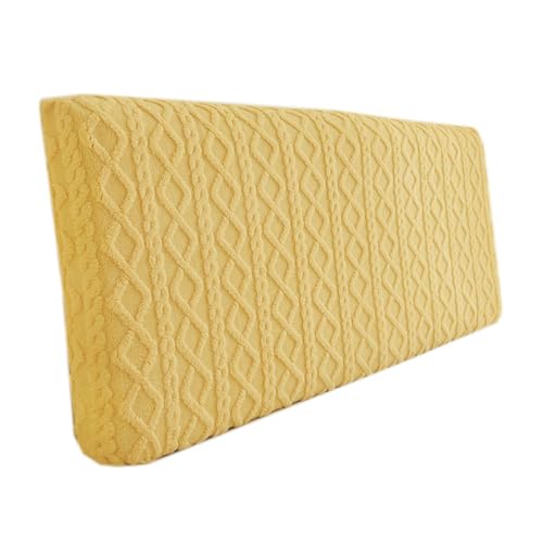 Aniyan Jacquard Plüsch Bettkopfteil Bezug, Staubdicht & Wärmend, Dehnbar mit Gummizug, Schutz für Kopfteil, Waschbar, Anti-Kratz (120cm, Gelb) von Aniyan