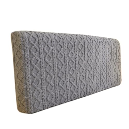 Aniyan Jacquard Plüsch Bettkopfteil Bezug, Staubdicht & Wärmend, Dehnbar mit Gummizug, Schutz für Kopfteil, Waschbar, Anti-Kratz (120cm, Grau) von Aniyan