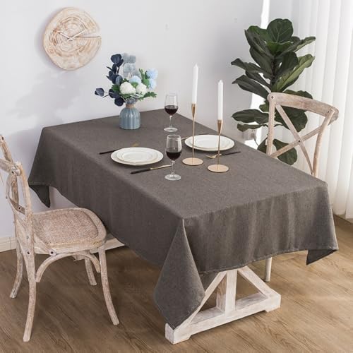 Aniyan Tischdecke wasserdicht [60 * 90cm] - Tischtuch aus Polyester mit Leinenoptik, abwaschbar & ölfest - Schmutzabweisende Tischdecken für Esstisch, Küche, Wohnzimmer - [Kaffeegrau] von Aniyan