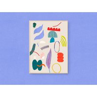 Abstraktes Poster Mit Formen Und Illustration in Mischtechnik von AnjaBartelt