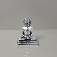 Versilbertes Mahavira Idol | Jain Gott Statue Für Puja & Dekor Handgefertigte Tirthankara Murti Meditation Geschenk Metall Mahaveer von Anjaliinternational