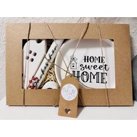 Dekoteller Set Mit Lichthäuschen, Kerzenhalter Und Einer Stabkerze Botschaft | Perslnalisierbar Handgegossen Geschenkfertig Verpackt von AnjasGeschenkeWelt