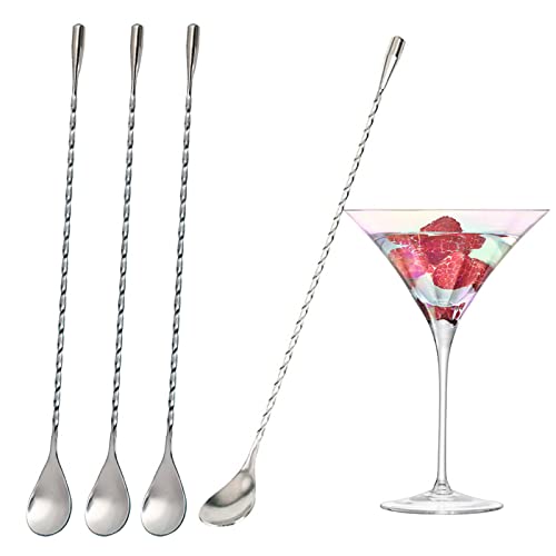 Anjing Cocktailrührer, langer Löffel für Bar, Rührlöffel für Kaffee, gedrehter Barlöffel für 4 Stück Anjing Cocktailrührer, langer Löffel für Bar, Rührlöffel für Kaffee, gedrehter Barlöffel für 4 Stück von Anjing