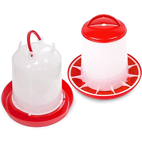 Anjing Futterautomat Hühner 3 kg und Hühnertränke 3l, Futterspender Hühner und Tränke Set für Hühnerfutter,Automatische Wassertränke,Hühner Futtertrog Set,Zubehör Zucht, Farming von Anjing