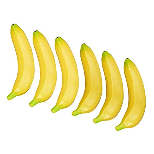 Anjing Künstliche Bananen, Kunststoff, Gelb, 6 Stück von Anjing