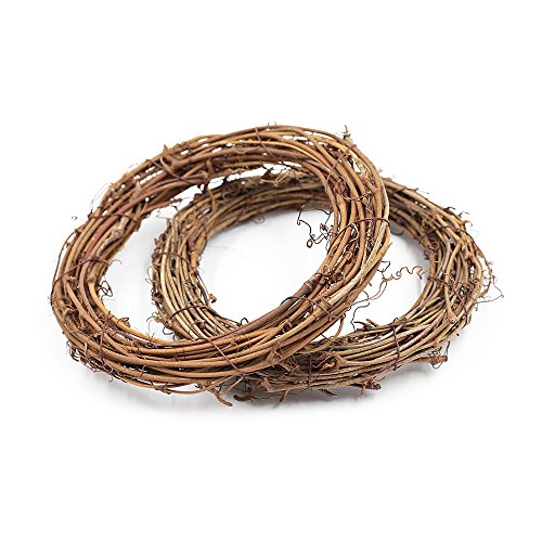 Grapevine Rattan Kranz zum Aufhängen Hochzeit Weihnachten Party Twiggy Garland Home Dekoration 5 Stück, braun, 20 cm von Anjing