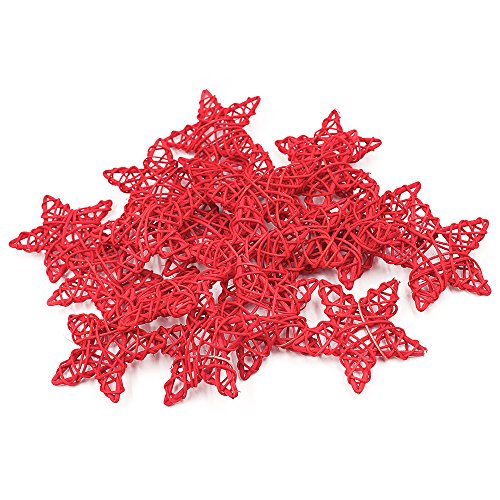 Natur Rattan Fünf Sterne Form DIY Craft Art Weihnachten Hochzeit Ornamen zum Aufhängen Garten home-9 cm 20 Stück rot von Anjing