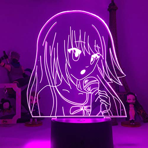3D-Anime-LED-Lampe Kata, niedliche, japanisch, Waifu-Anime-Lampe, Yumeko Jabami, von Kakegurui, als Geschenk, für Schlafzimmer, Dekoration, 16 Farben mit Fernbedienung von Anjinguang