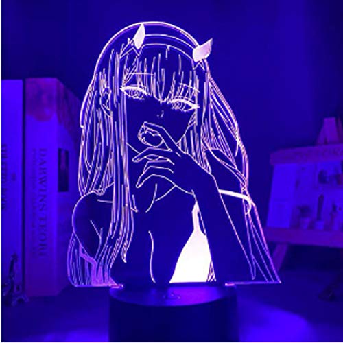 Anjinguang 3D Illusion Lampe Led Nachtlicht Anime Zero Two Kind Mädchen Kinderzimmer Dekor Manga Geschenk Schatz Beste Geburtstag Urlaub Geschenke für Kinder von Anjinguang