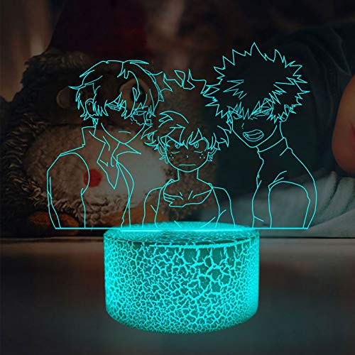 3D-LED-Nachtlicht My Hero Academia für Jungen und Mädchen, Anime-3D-Illusionslampe, intelligente Steuerung, mehrfarbig, Wickeltischlampe, Heim- und Raumdekoration, Geburtstags- und Weihnachtsgeschenke von Anjinguang