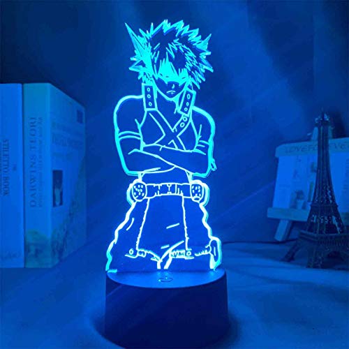 Acryl 3D Lampe Anime My Hero Academia Dabi LED-Licht für Schlafzimmer Dekor Cooles Manga Geschenk für Ihn RGB Buntes Nachtlicht (Farbe: 7 Farben Touch + Fernbedienung) von Anjinguang