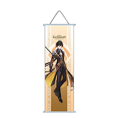 Anime-Furina-Poster, Zhongli Klee-Figur, gedrucktes Anime-Roll-Poster, hängende Wandkunst, Gemälde, Schlafzimmer, Wohnzimmer-Dekoration, 70 x 30 cm von Anjinguang