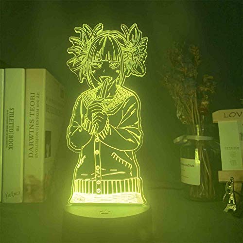 Anime My Hero Academia 3D-LED-Nachtlicht, Fernbedienung, Schreibtischlampe, Weihnachtsgeschenk, Schlafzimmer, Heimdekoration, Kinderspielzeug für Jungen, Geschenke (7 Farben Touch+Fernbedienung) von Anjinguang