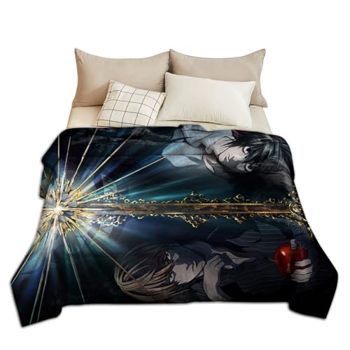 Anjinguang Death Note Blanket Anime Fleece Throw Light Yagami/Misa Amane Blanket Flannel Super Soft Warm Adults Kids Blanket for Sofa Bed von Anjinguang