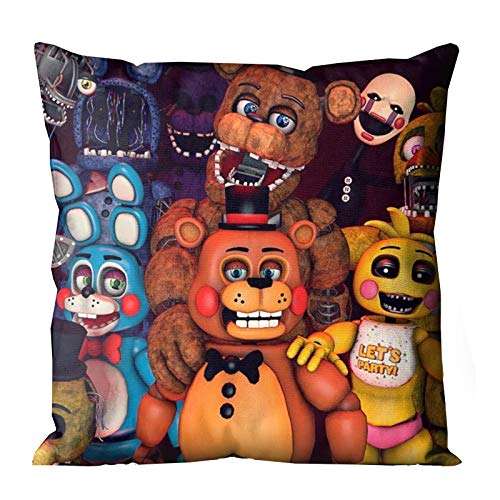 Anjinguang FNAF Five Ni-ghts Kissenbezug, Bärenbezug, zweiseitiger Kissenbezug, weicher Zierkissenbezug für Schlafzimmer, Sofa, Auto, 45 x 45 cm, Geschenk von Anjinguang