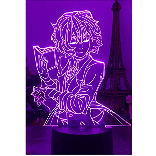 Einstellbares 3D-LED0-Nachtlicht, Kakegurui Cool Girl Jabami Yumeko Spielsüchtige, niedliche Anime-Figur, kreative Dekoration, Geschenk, USB / Batterie, bunte Schlafzimmer-Beleuchtung, Nachttischlampe von Anjinguang