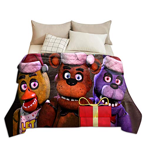 FNAF Decke Flanell Ultraweiche Micro-Fleecedecke für Bettwäsche, Couch, Sofa, Bett, warme FNAF Überwurfdecke für Kinderzimmer, EIN tolles Geschenk für Weihnachten, Halloween-Dekorationen von Anjinguang